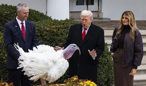 Trump indulta dos pavos por Acción de Gracias y anula los perdones que dio Biden