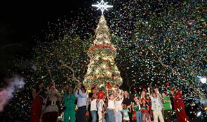 Alcaldía del DN inicia la temporada de Navidad con encendido del arbolito en la Plaza Santo Domingo