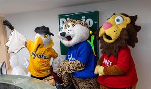 Mascotas de la Lidom desatan risas en la redacción de Diario Libre con el Cuestionario Viral"