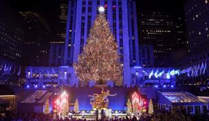 Nueva York ilumina famoso árbol Rockefeller Center con villancicos de Marc Anthony y Michael Bublé