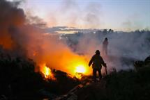Se registra incendio en un vertedero improvisado en el sector Los Tres Brazos