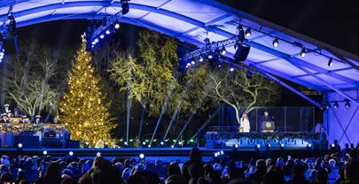 Trump y la primera dama encienden el árbol navideño de la Casa Blanca