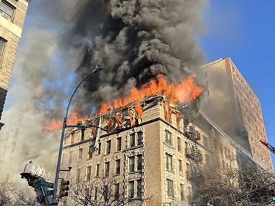 Incendio en Nueva York: daños en el edificio del Upper West Side