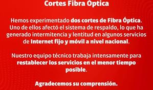 Claro informa cortes en su red de fibra &oacute;ptica que afectan a los usuarios de internet