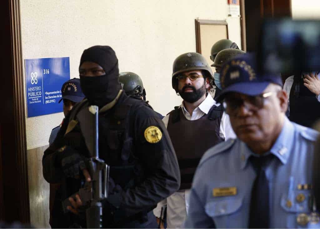 El único imputado que dejó su rostro sin cubrir con una mascarilla fue Rafael Martínez Hazim.