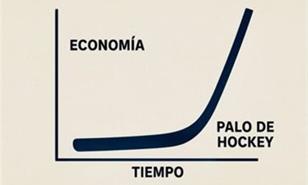 De la horizontalidad al vértigo:  El palo de hockey en la economía