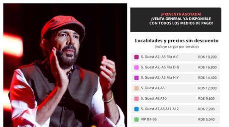 Estos son los precios para el esperado concierto de Juan Luis Guerra en Santiago