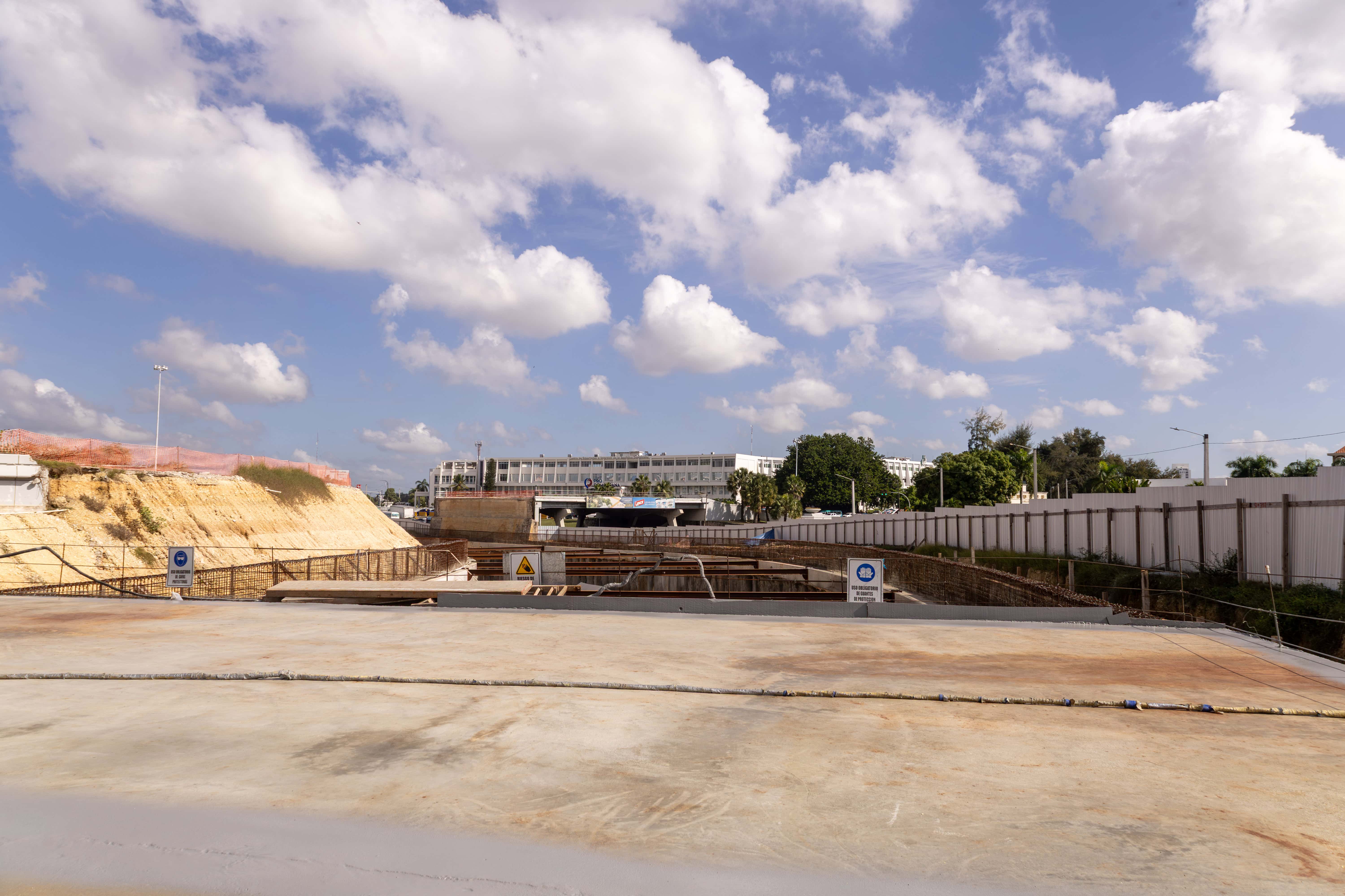 Parte del túnel ya tapado.