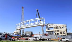 Congesti&oacute;n en el kil&oacute;metro 9 de la autopista Duarte por trabajos del nuevo puente peatonal