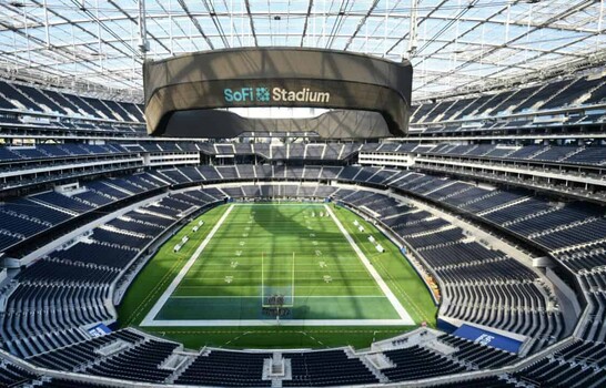 Gradas, c&eacute;sped, logos: los estadios de la NFL se transforman para el Mundial de f&uacute;tbol