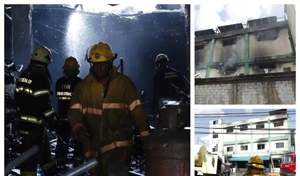 Bomberos llevan m&aacute;s de 14 horas combatiendo incendio en ferreter&iacute;a San Miguel