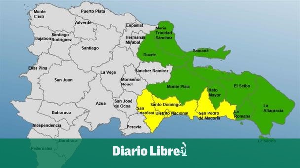 Clima en RD: COE eleva las provincias en alerta por vaguada