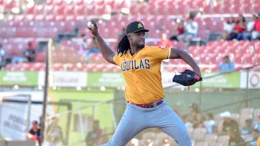 Oscar de la Cruz lanza seis entradas de dos hits y las &Aacute;guilas le quitan el invicto al Escogido