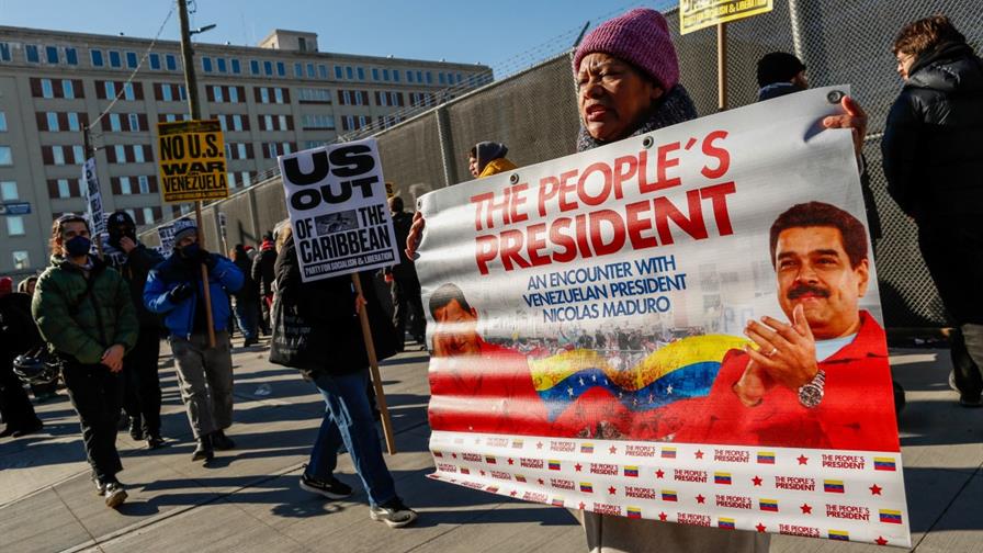 Protestan frente a cárcel de NY donde está Maduro por acción militar de EE. UU. en Venezuela Protestan frente a cárcel de NY donde está Maduro por acción militar de EE. UU. en Venezuela