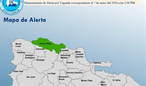 El COE mantiene alerta verde en Puerto Plata por lluvias dispersas