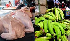 Pollo y pl&aacute;tanos, entre productos que m&aacute;s subieron de precios en diciembre, informa Banco Central
