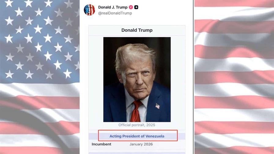 Trump publica imagen afirmando ser "presidente interino de Venezuela"