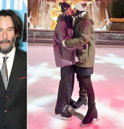 Keanu Reeves y Alexandra Grant disfrutan de una rom&aacute;ntica cita de patinaje en el Rockefeller Center