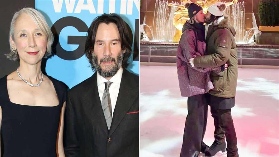 Keanu Reeves y Alexandra Grant disfrutan de una rom&aacute;ntica cita de patinaje en el Rockefeller Center