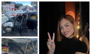 Kiara Romero sale ilesa tras incendio de su veh&iacute;culo en la autopista Duarte