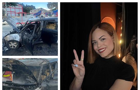 Kiara Romero sale ilesa tras incendio de su veh&iacute;culo en la autopista Duarte