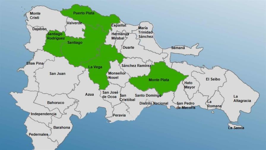 COE eleva a cinco las provincias en alerta verde por una vaguada frontal