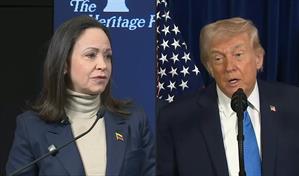 Trump dice que le encantar&iacute;a involucrar a Machado en transici&oacute;n venezolana