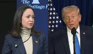 Trump dice que le encantar&iacute;a involucrar a Machado en transici&oacute;n venezolana