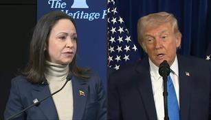 Trump dice que le encantar&iacute;a involucrar a Machado en transici&oacute;n venezolana