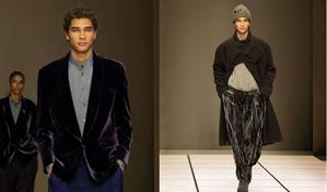 El modelo dominicano Juanel Hern&aacute;ndez desfila para Giorgio Armani en Mil&aacute;n