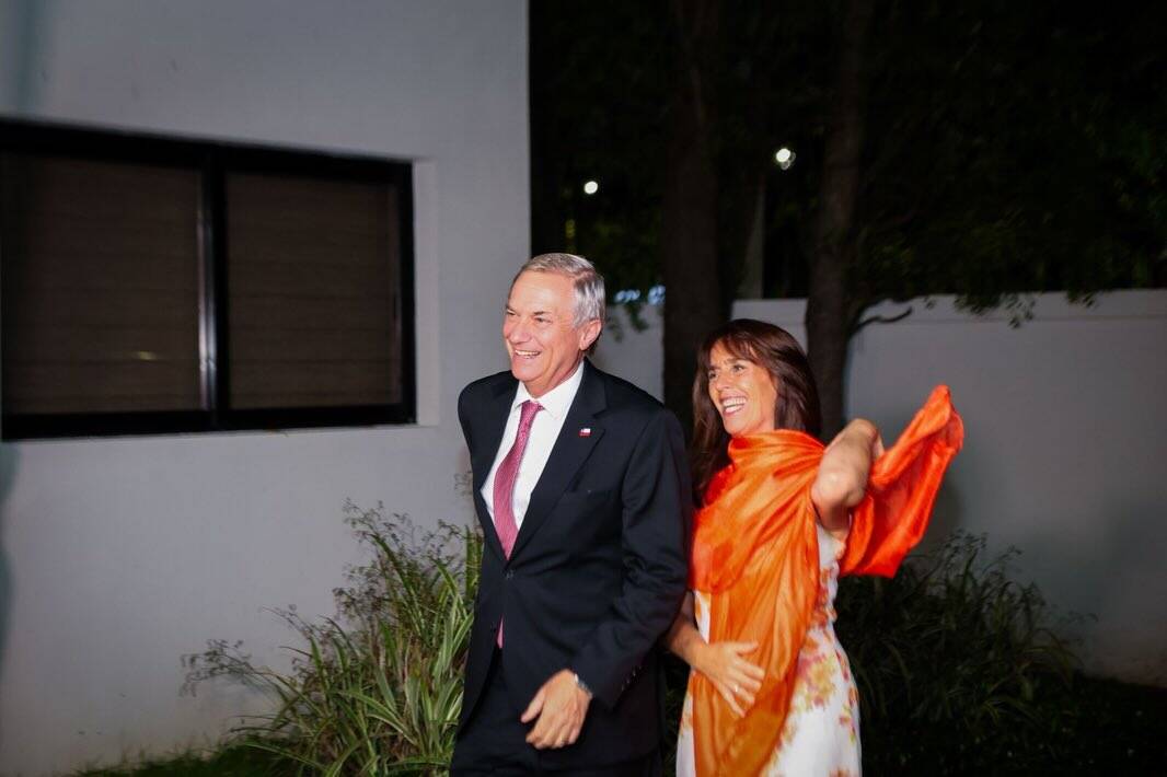 Jos&eacute; Antonio Kast y&nbsp;Mar&iacute;a P&iacute;a Adriasola en Casa Presidencial de Santiago.