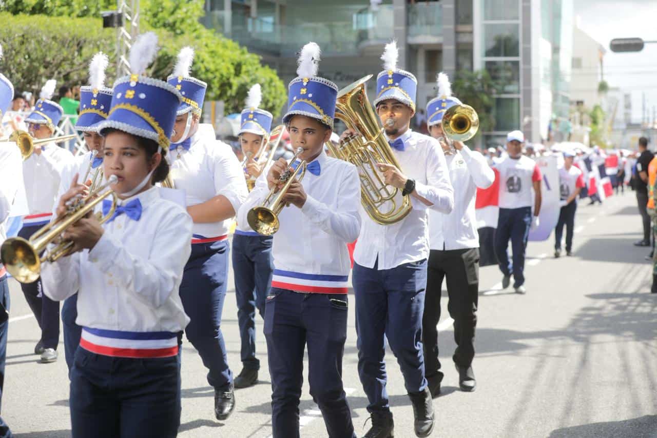 Desfile cívico-militar y policial en conmemoración del 213 aniversario del natalicio de Juan Pablo Duartem el 26 de enero de 2026 en San Francisco de Macorís, provincia Duarte.