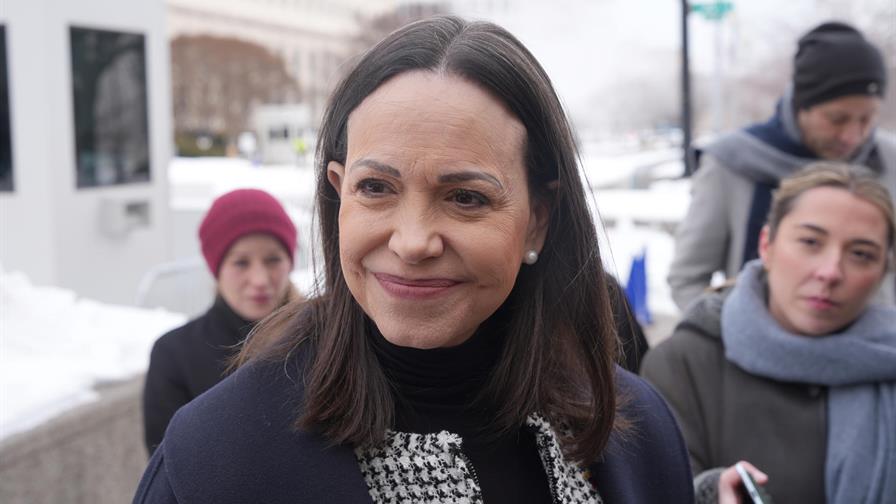 Mar&iacute;a Corina Machado pide una transici&oacute;n real en Venezuela tras reunirse con Marco Rubio