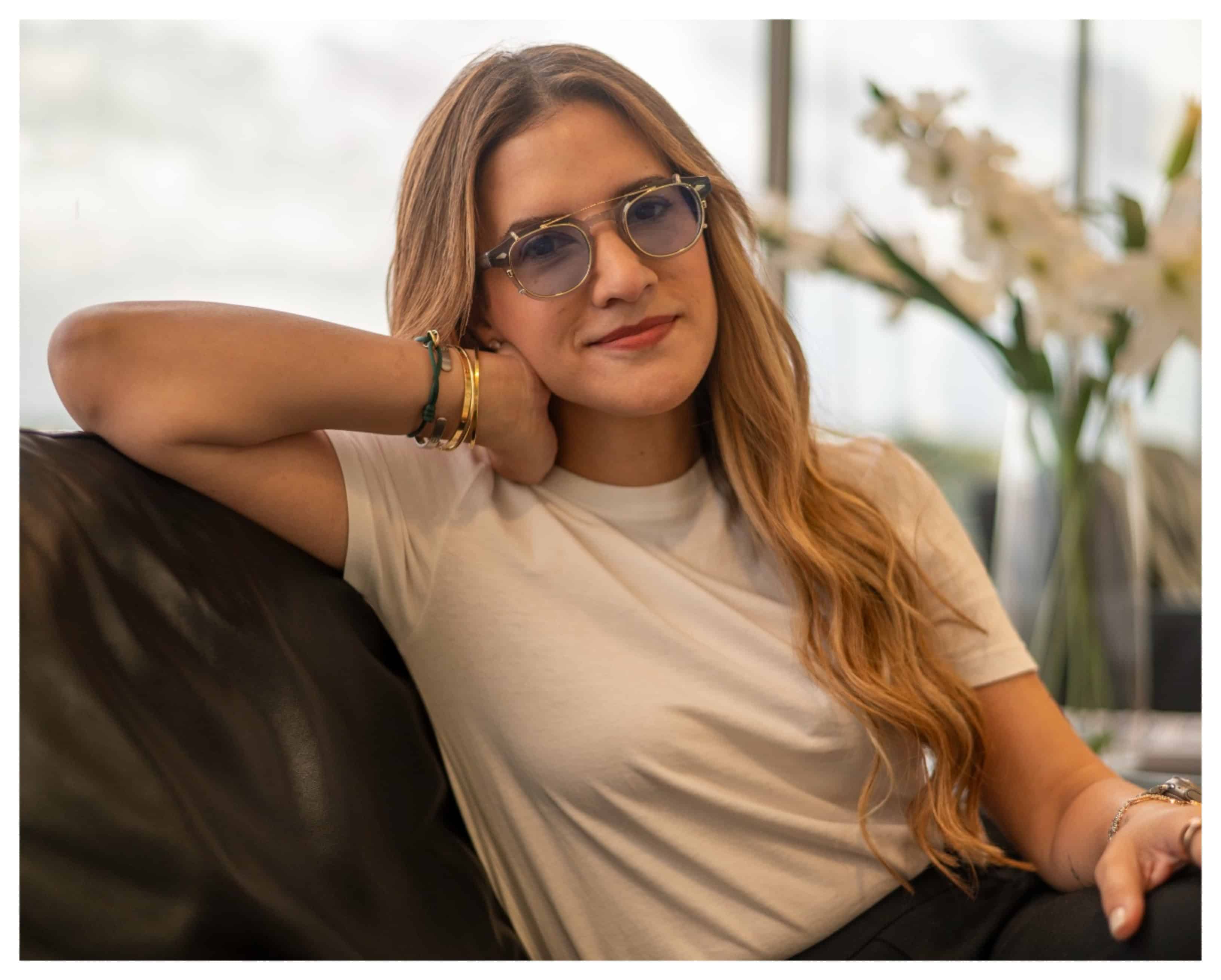 Foto de Nathalie Hazim tras su entrevista en Diario Libre. (NELSON PULIDO)