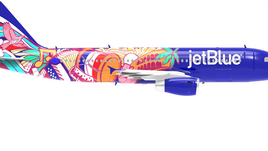 JetBlue presenta aeronave inspirada en la República Dominicana con diseño del artista Willy Gómez