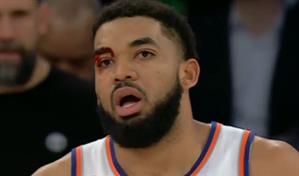 Towns recibe cortadura sobre su ojo derecho; Knicks vencen a Nuggets en doble tiempo extra