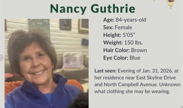 Investigaci&oacute;n en secuestro de Nancy Guthrie entrar&iacute;a en nueva fase ante falta de pistas