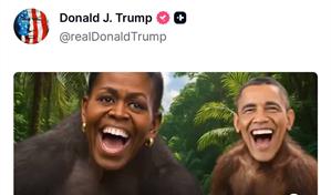 Trump dice que no pedir&aacute; disculpas por video que muestra a los Obama como simios