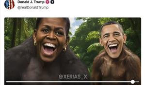 Trump dice que no pedir&aacute; disculpas por video que muestra a los Obama como simios