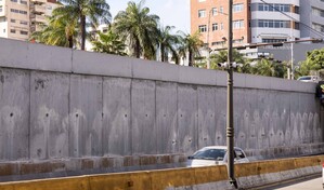 Obras P&uacute;blicas refuerza muros en pasos a desnivel de la 27 de Febrero