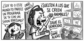 Caricatura de Noticiero Poteleche 23 febrero 2026