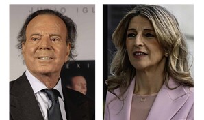 La segunda vicepresidenta espa&ntilde;ola Yolanda D&iacute;az reacciona a la demanda de Julio Iglesias