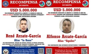 EE. UU. ofrece recompensas de hasta 10 millones de d&oacute;lares por dos capos del Cartel de Sinaloa