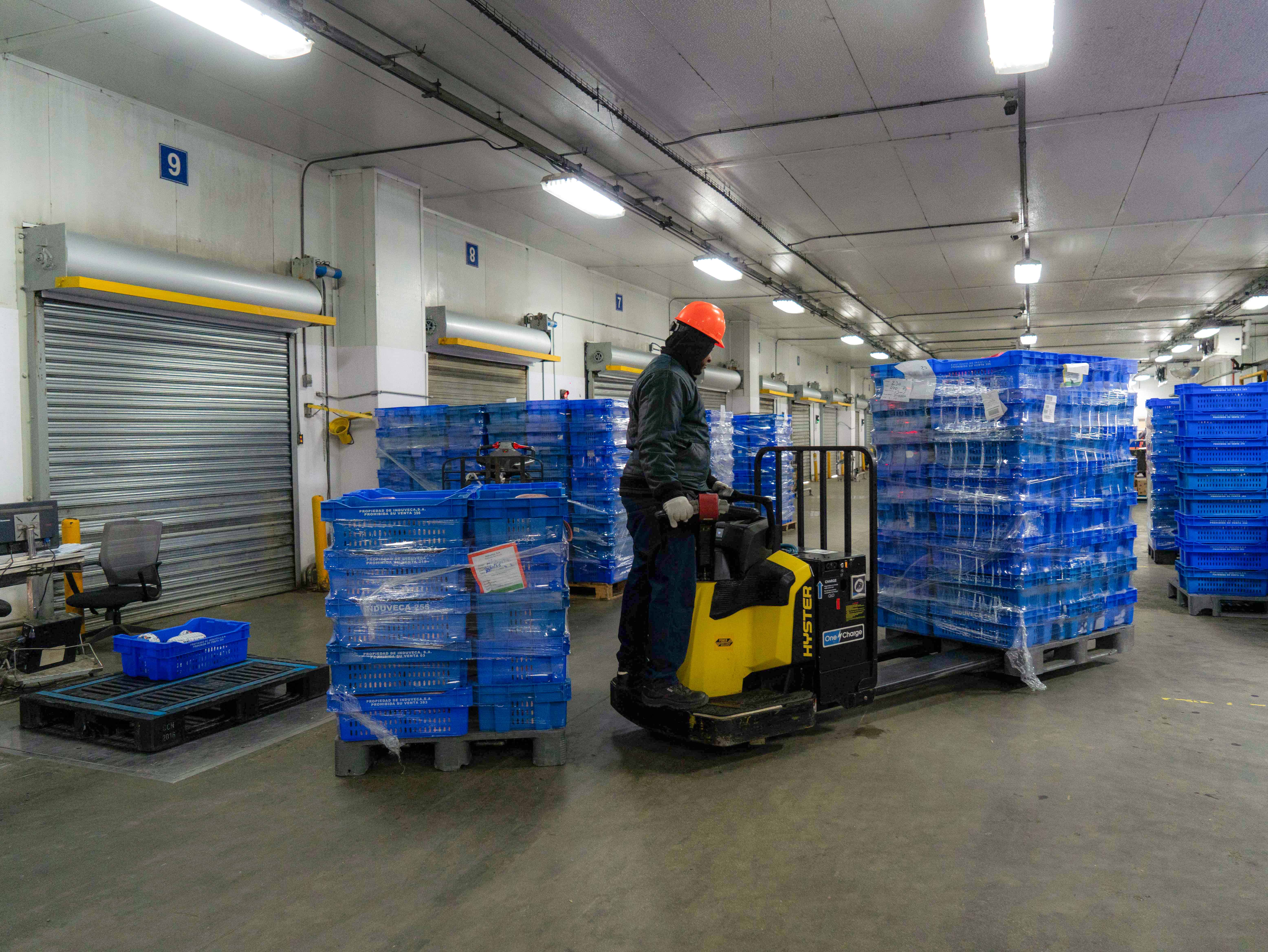 Colaborador en transporte de mercancia en la planta INDUVECA
