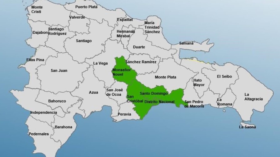 El Gran Santo Domingo y otras dos provincias en alerta verde por lluvias de este fin de semana