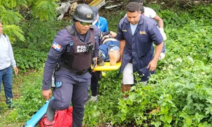 Motorista cae a una ca&ntilde;ada tras ser impactado por una yipeta en Los Jardines del Norte