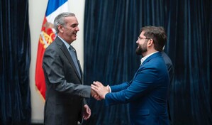 Abinader ofrece saludo protocolar al presidente de Chile Gabriel Boric