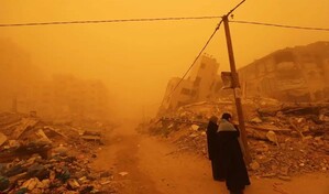 Una fuerte tormenta de arena azota Gaza agravando situaci&oacute;n de desplazados por conflicto