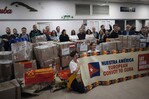 Arriba a Cuba primera delegación del Convoy Nuestra América con ayuda humanitaria