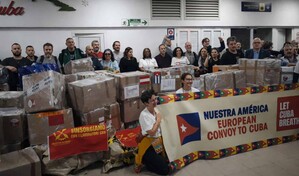 Arriba a Cuba primera delegaci&oacute;n del Convoy Nuestra Am&eacute;rica con ayuda humanitaria